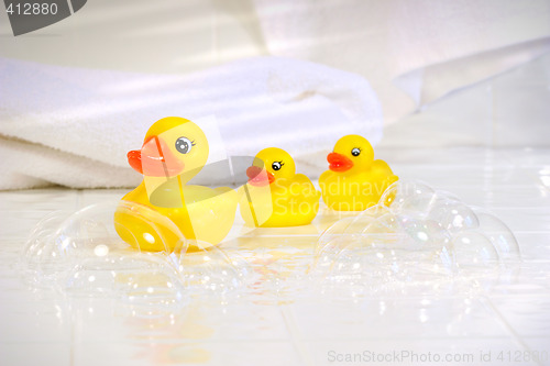 Image of Three little rubber ducks