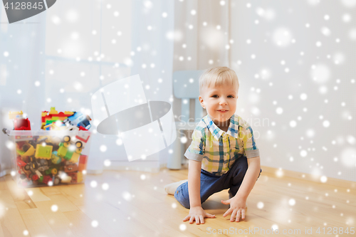 Image of happy little baby boy at home