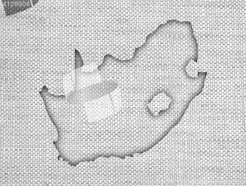 Image of Map of South Africa on old linen