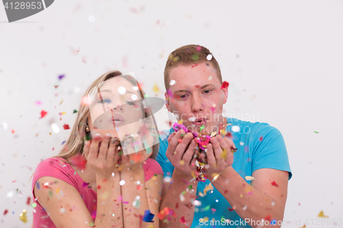 Image of romantic couple celebrating