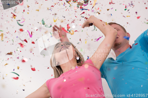 Image of romantic couple celebrating