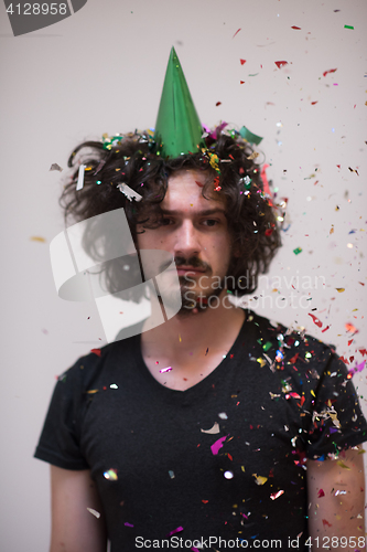 Image of confetti man on party