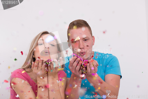 Image of romantic couple celebrating