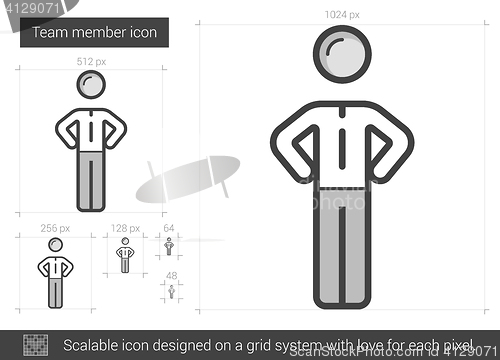 Image of Team member line icon.