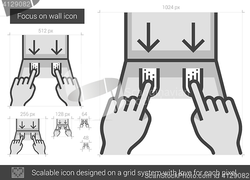 Image of Wall focus line icon.