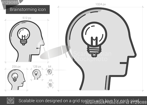 Image of Brainstorming line icon.