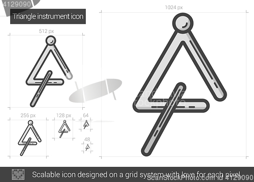 Image of Triangle instrument line icon.