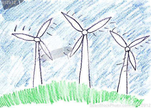 Image of Wind farm turbines