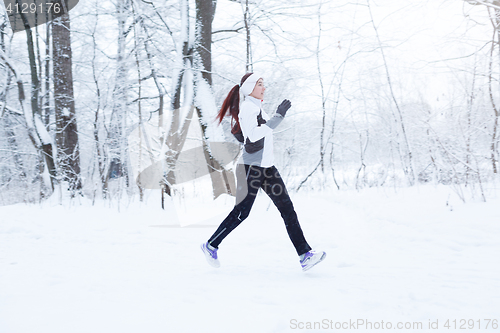 Image of Young girl on morning jog