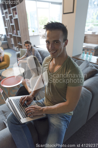 Image of business man at modern  office