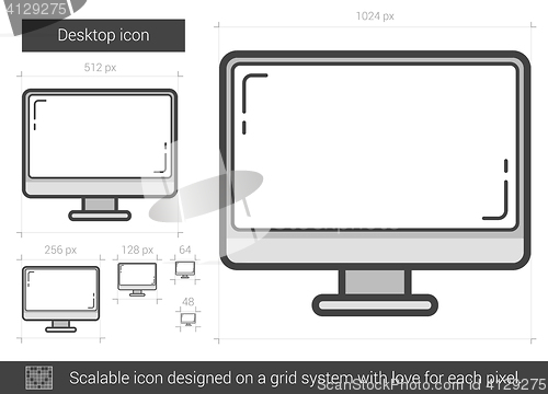 Image of Desktop line icon.