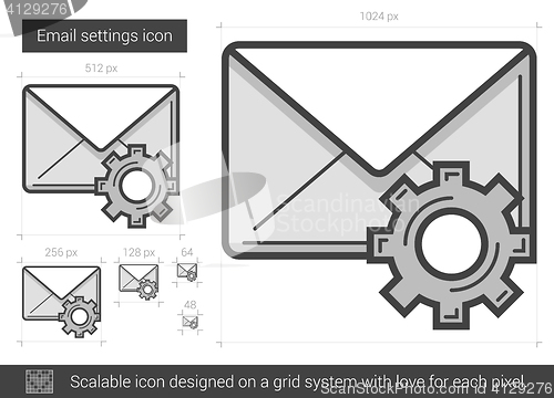 Image of Email settings line icon.