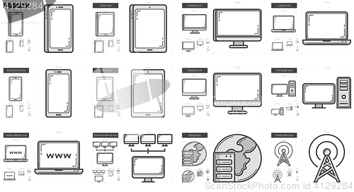 Image of Gadgets line icon set.