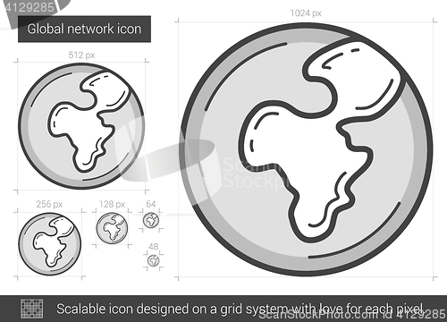 Image of Global network line icon.