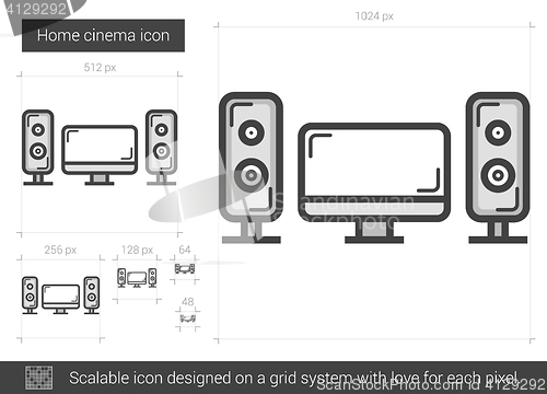 Image of Home cinema line icon.