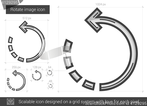 Image of Rotate image line icon.