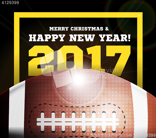 Image of Happy New Year on the background of a ball for football