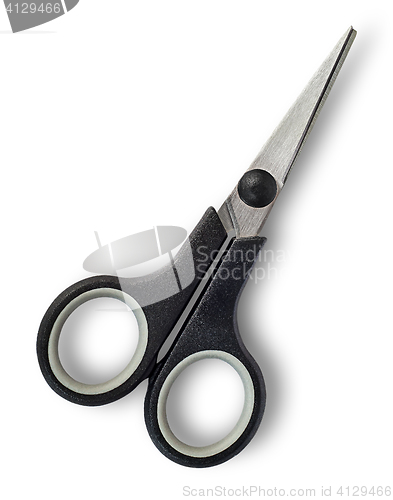 Image of Closed small scissors with black handles