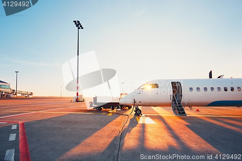 Image of Airport at the sunset