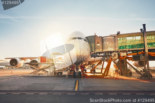 Image of Airport at the sunset