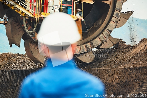 Image of Coal mining in an open pit