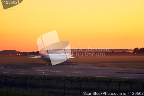 Image of Airplane taxiing to the runway