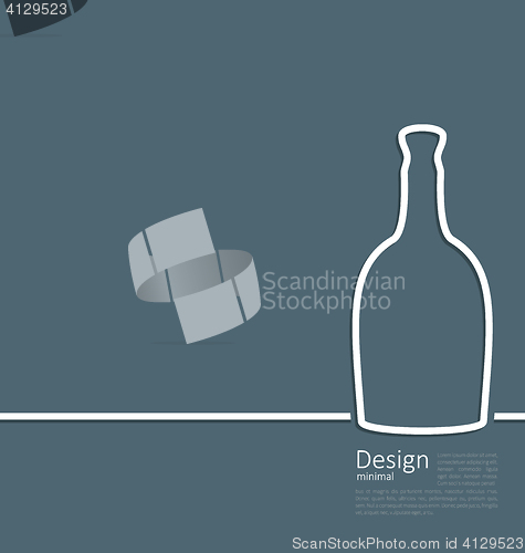 Image of Web template logo of bottle wine in minimal flat style line