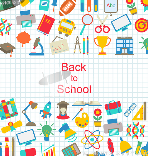 Image of Set of School Icons, Back to School Objects