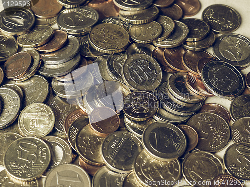 Image of Vintage Many Euro coins