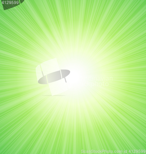 Image of Abstract Green Sunshine Background