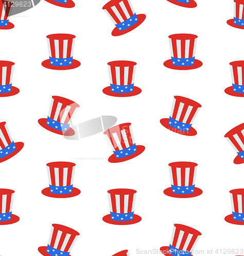 Image of Seamless Texture with Uncle Sam\'s Top Hat for American Holidays