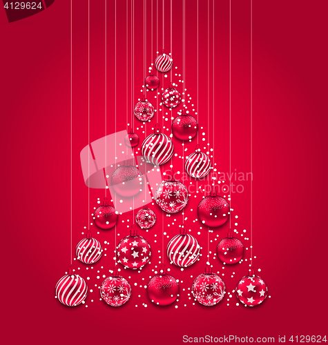 Image of New Year Abstract Tree Made in Pink Hanging Balls