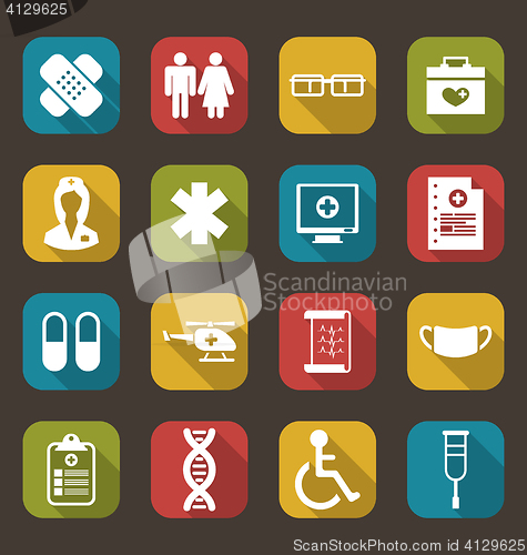 Image of Set Trendy Flat Medical Icons