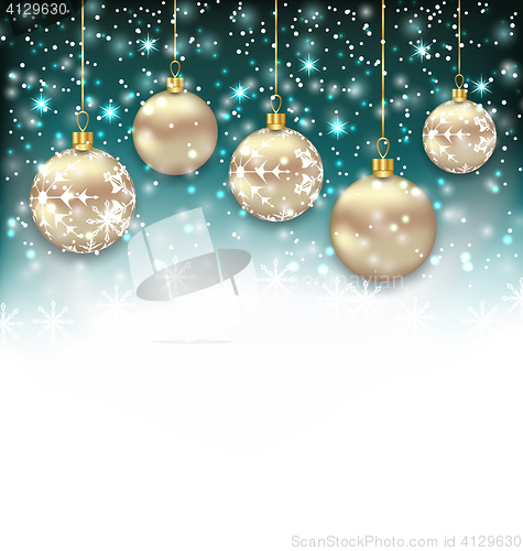 Image of Beautiful Celebration Card with Christmas Balls