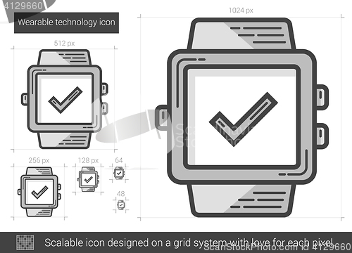 Image of Wearable technology line icon.