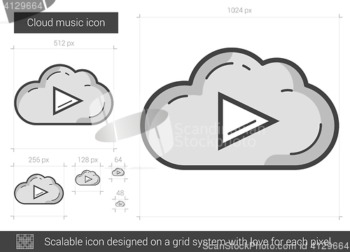 Image of Cloud music line icon.