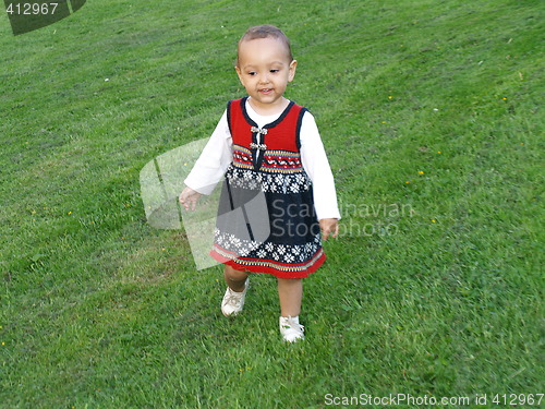 Image of baby in norwegian bunad