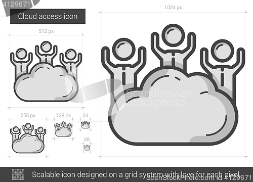 Image of Cloud access line icon.