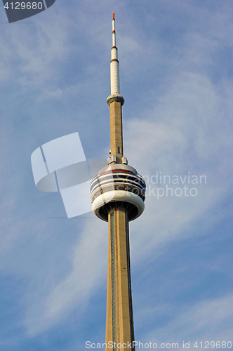 Image of CN tower from Toronto in closeup.