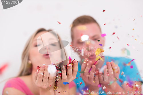 Image of romantic couple celebrating