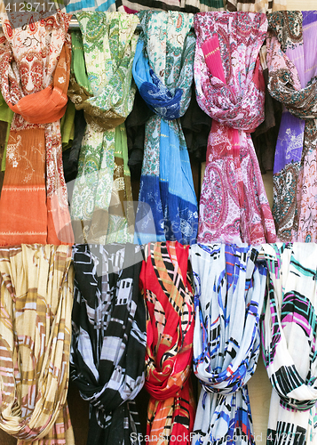 Image of Scarves in a market