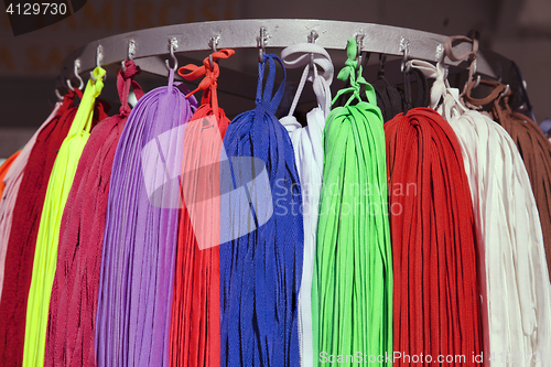 Image of Many colorful shoestrings