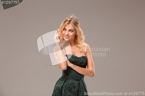 Image of The young woman\'s portrait with happy emotions