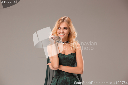 Image of The young woman\'s portrait with happy emotions