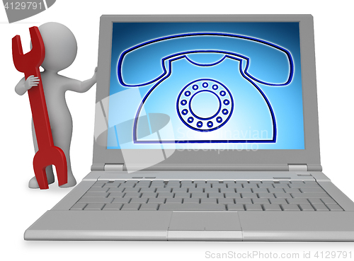 Image of Telephone Call Indicates Answers Discussion 3d Rendering