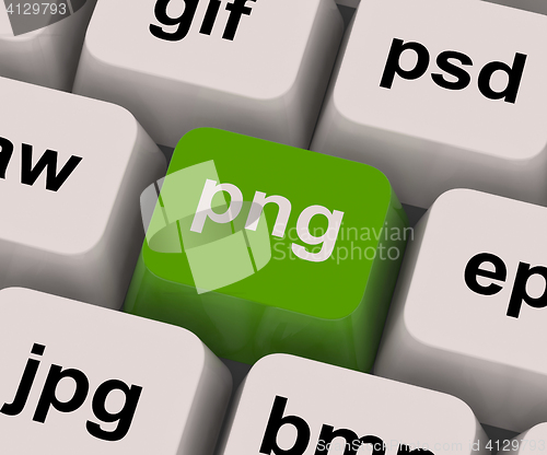 Image of Png Key Shows Picture Format For Images
