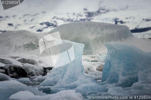 Image of Blue icebergs closeup