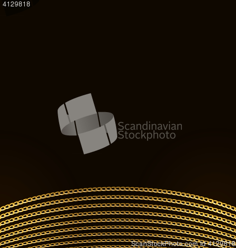 Image of Beautiful Golden Chains Isolated on Black Background