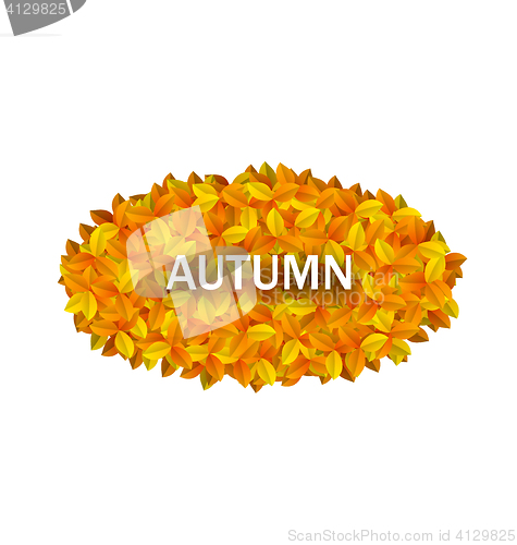 Image of  Oval Frame from Autumn Orange Leaves