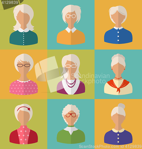 Image of Old People of Faces of Women of Grey-headed